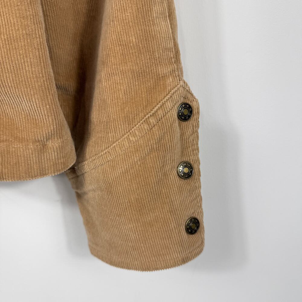 A.M.I. Women Tan corduroy lightweight stretch jacket Sz XL snap jacket - Picture 4 of 12